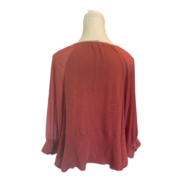 Anthropologie Akemi + Kin Fenn Dolman Sleeve Top Sz XS Rust Pheasant Boho - Picture 6 of 9